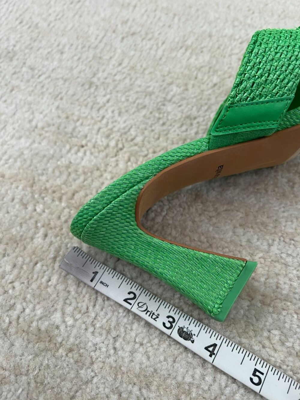 Dolce Vita Nitro Square Toe Strappy Chunky Heels Sandals Shoes 7.5 Green - Picture 10 of 13